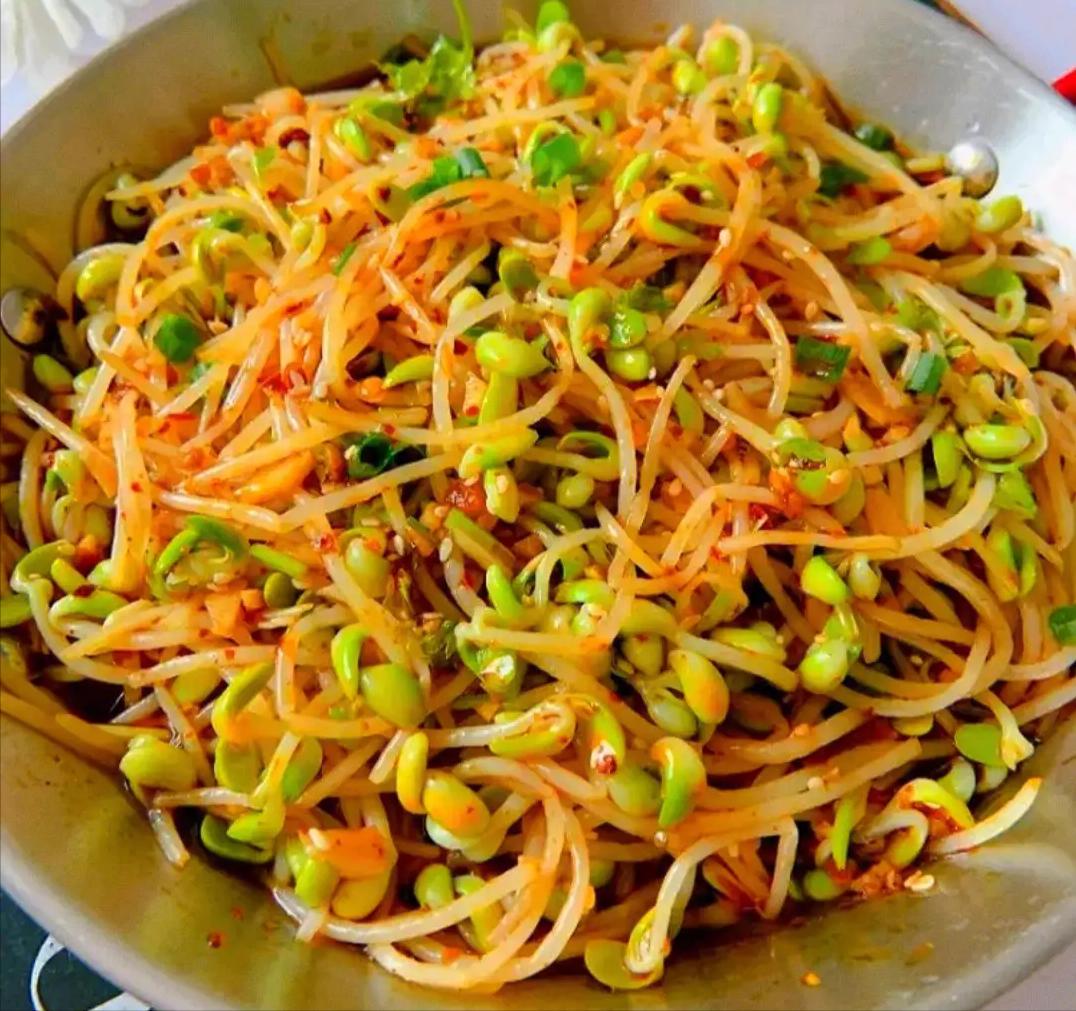 Five ways of soybean sprouts, hot and sour appetizer, rich in nutrition