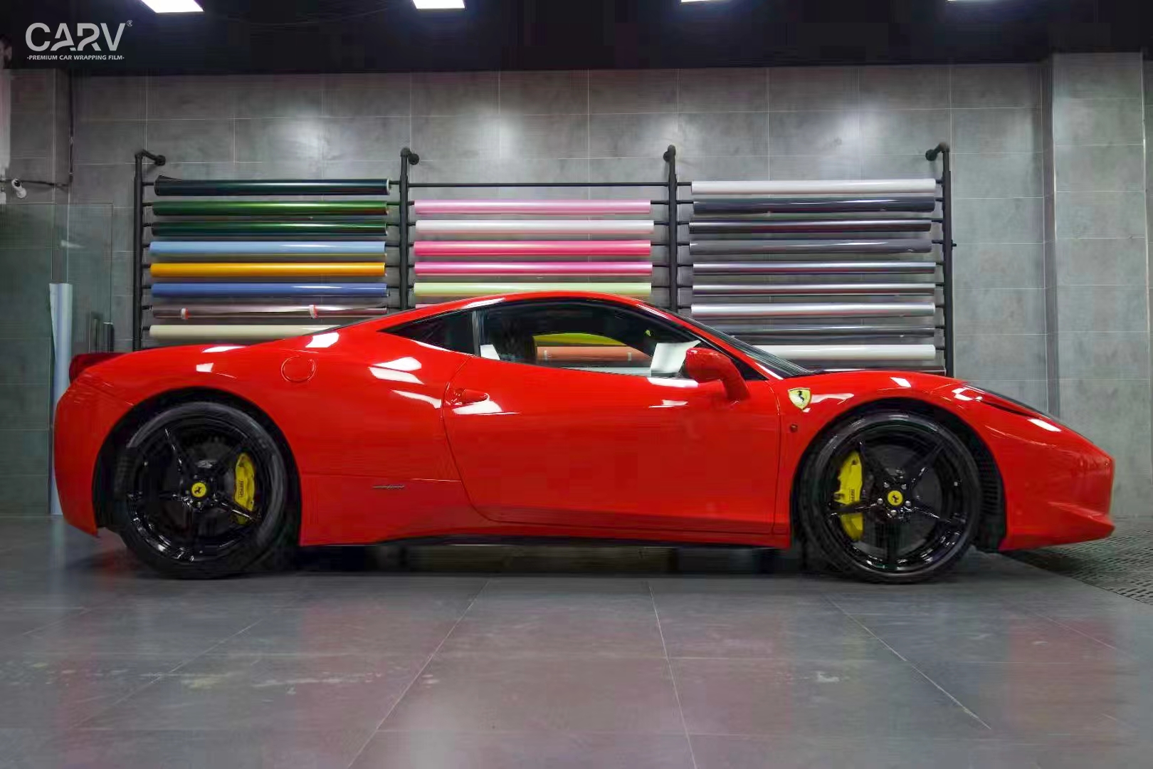 Ferrari 458 Kafu color change film Platinum Ferrari red, high ...