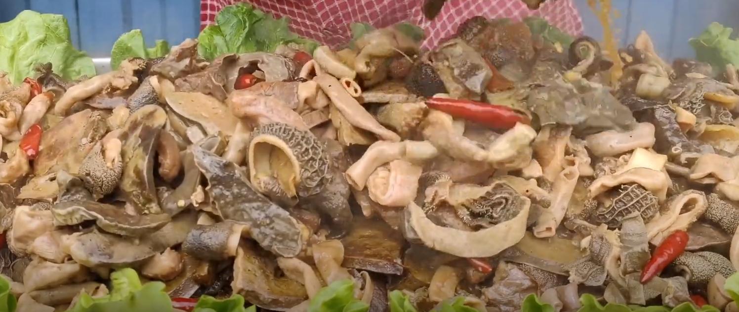 Buy a whole set of beef offal for 450, put it in a crock pot and simmer ...