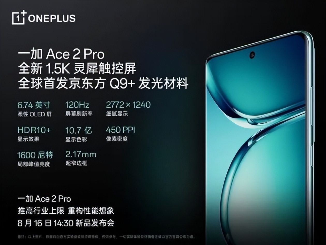 Oneplus Ace Pro Is Set To Launch On August And The Boe Q Luminous Material Will Be