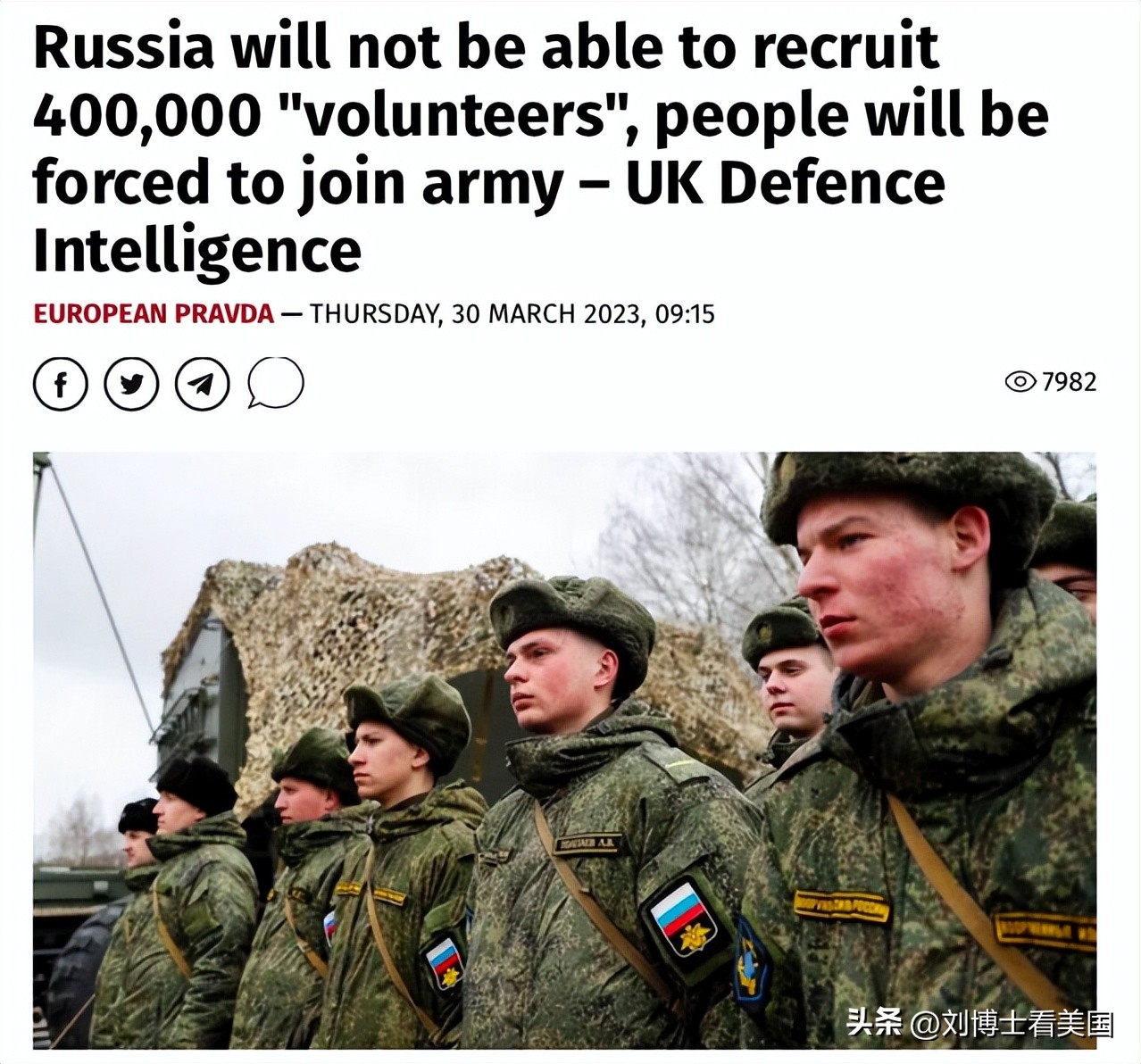 UK Defense Intelligence Agency: Russia Will Not Be Able To Recruit ...