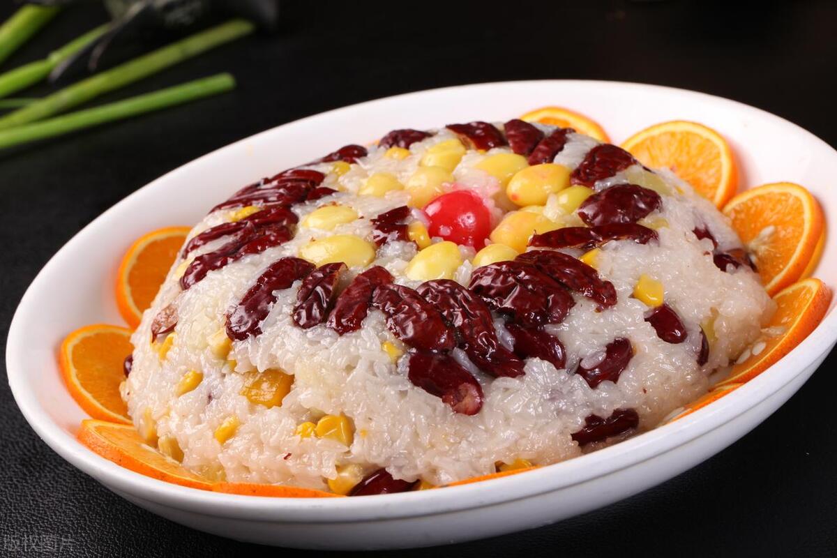 Eight-treasure rice, a delicacy made of glutinous rice and various ...