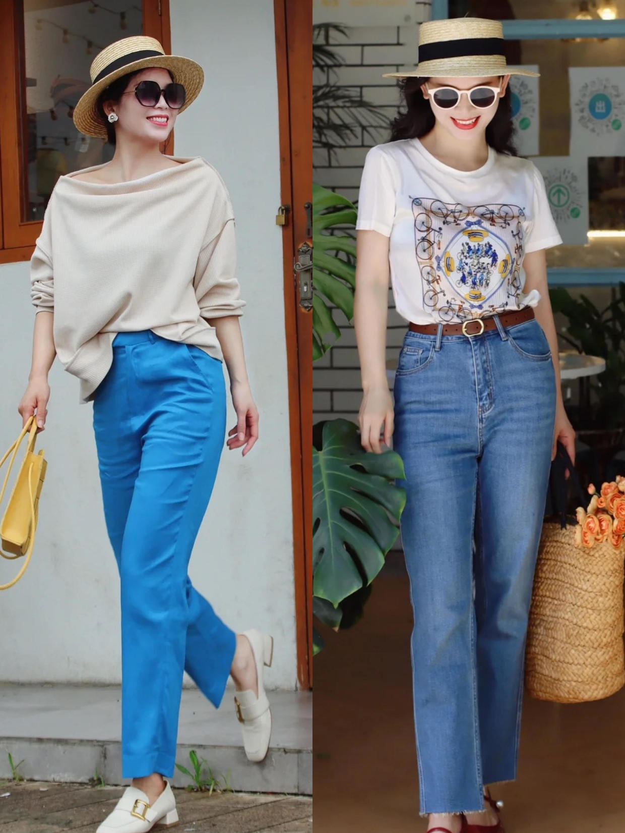 What pants are fashionable to wear in summer?Arrange these 3 thin pants