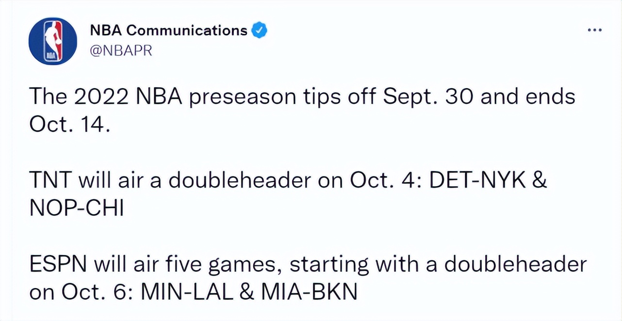 NBA officially announced the preseason schedule Warriors will face the