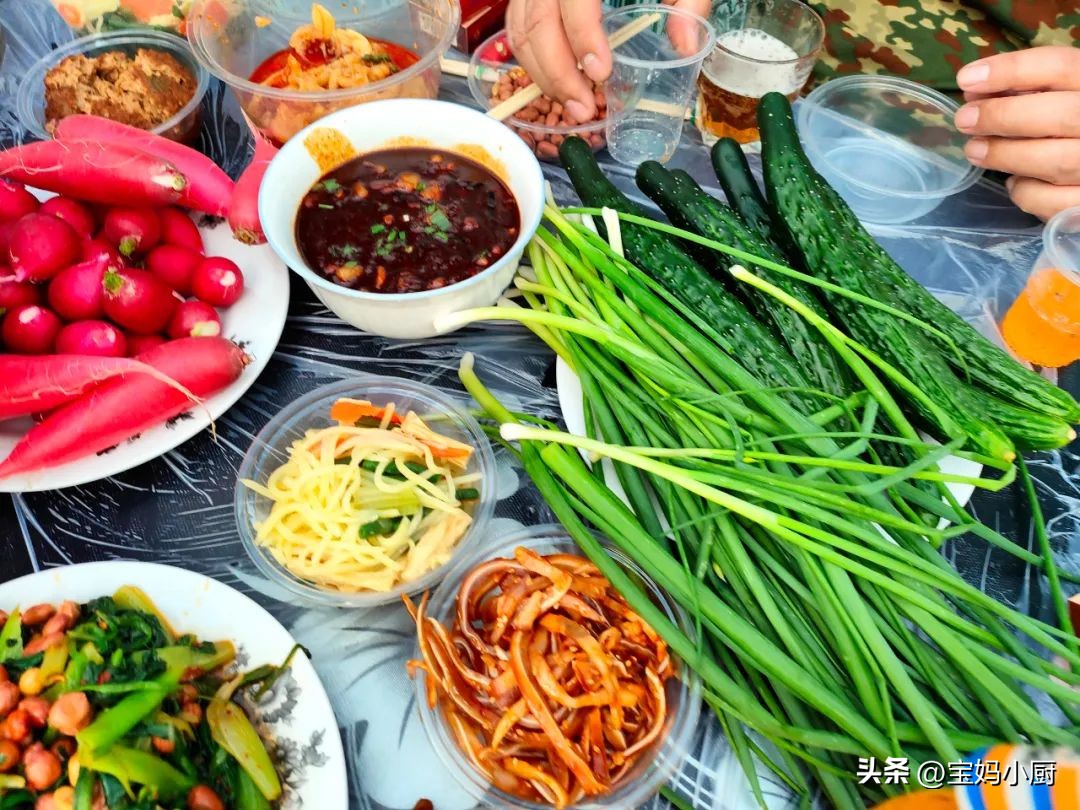 More than a dozen people got together, and set up a table of dishes