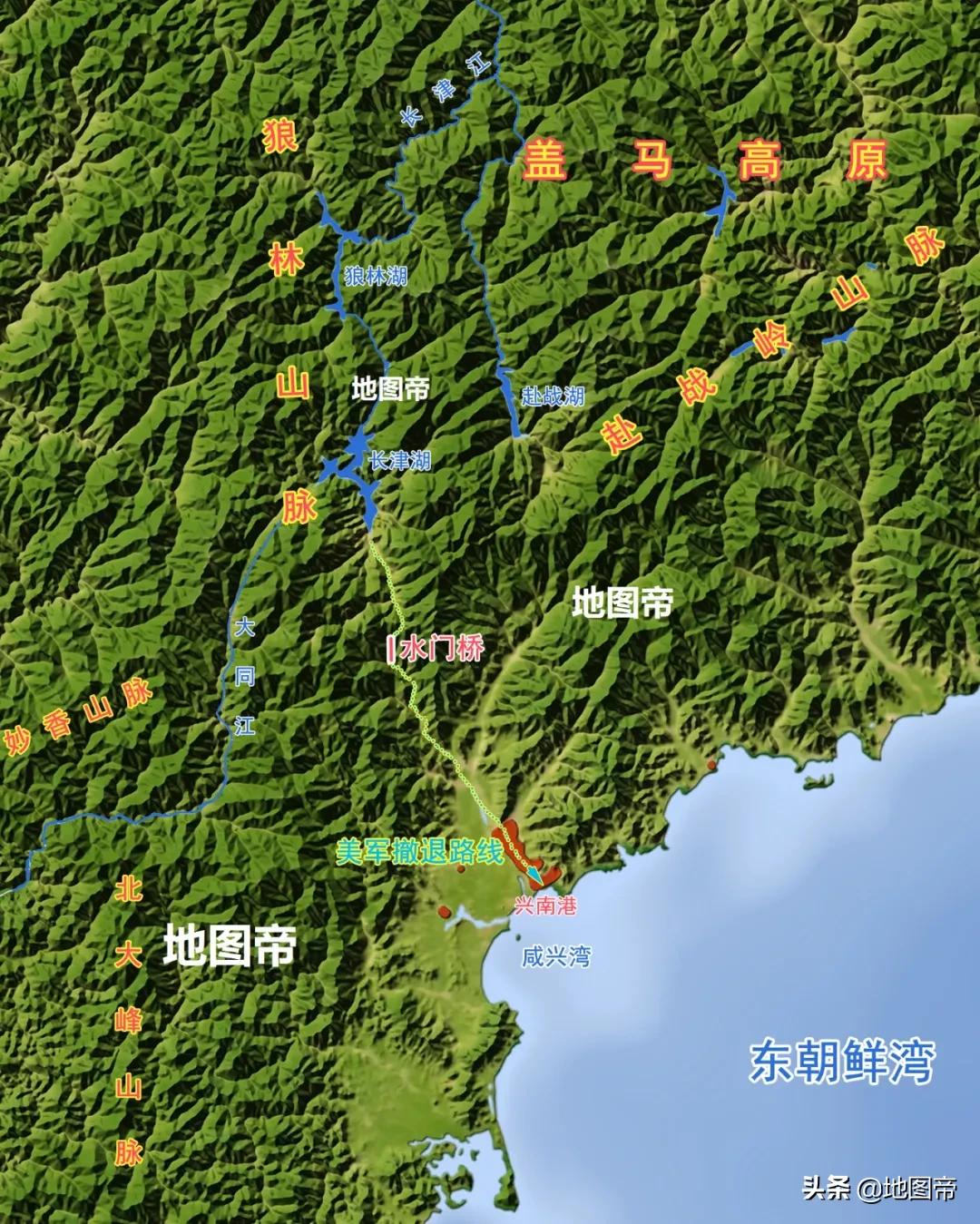 Where are Changjin Lake and Shuimen Bridge?Look at the map at a glance