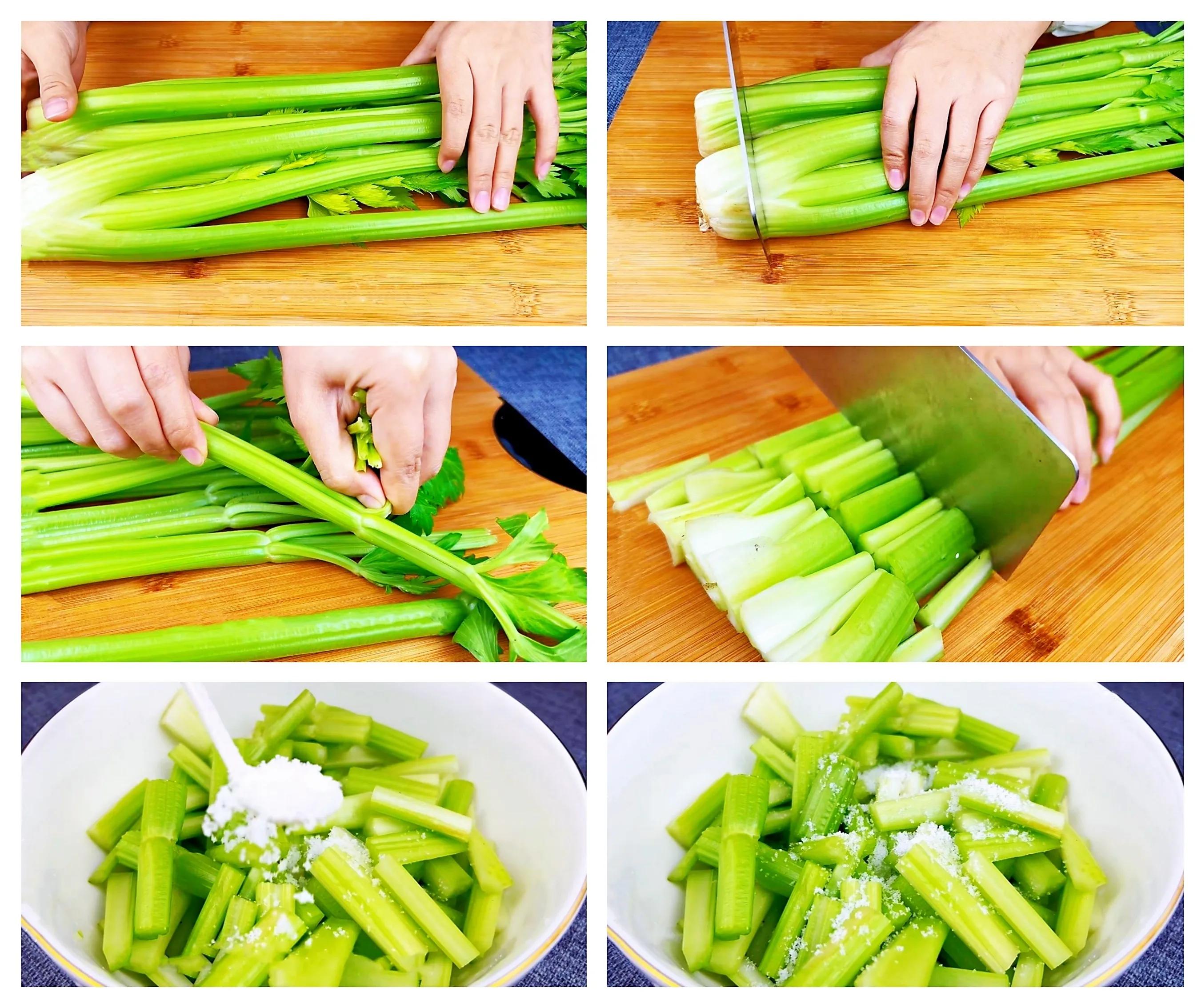 When frying celery, you don't need to blanch the water, learn to do it