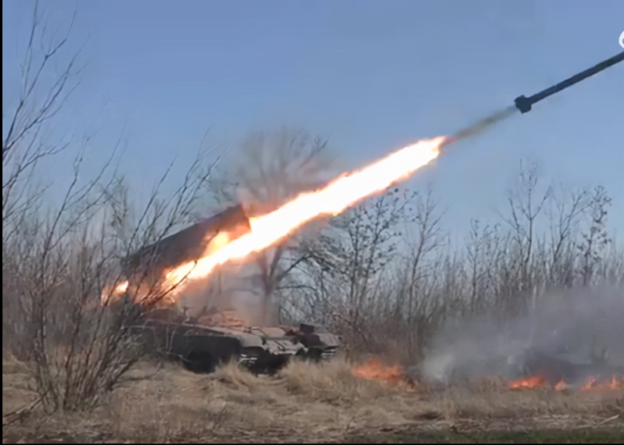 Tank Firing Rockets The Russian fire-breathing tank was too powerful. The double rockets ...