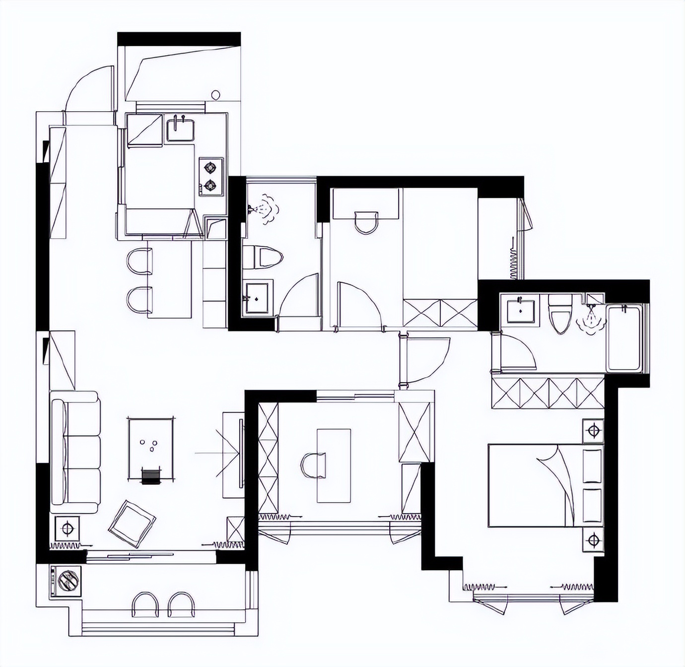 80 square meters of Nordic style three-bedroom, very fresh, comfortable ...