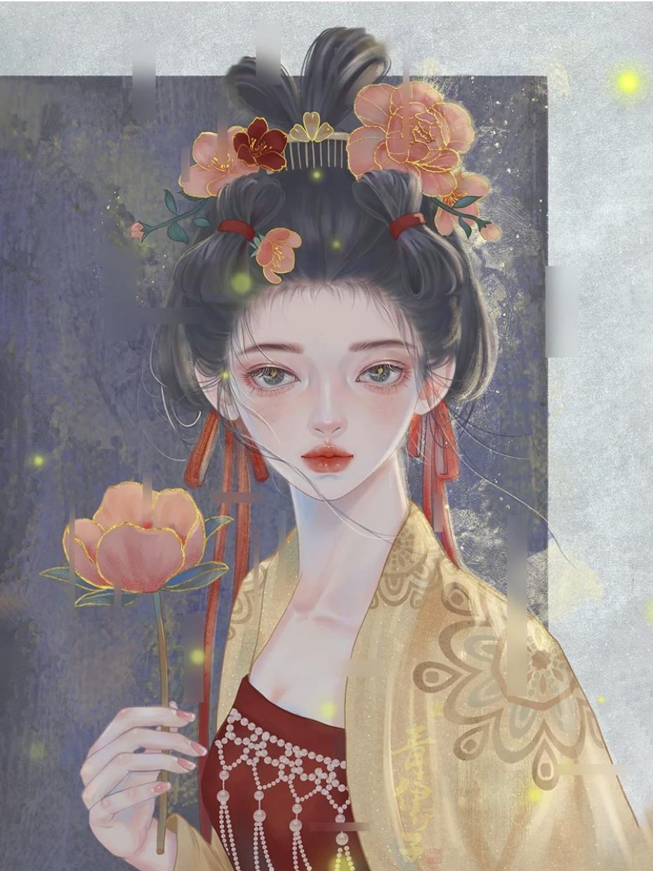 A gentle and beautiful woman, a person is more delicate and beautiful