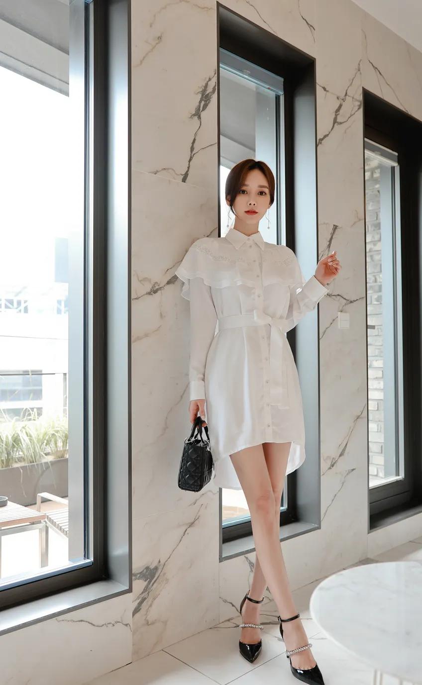 Sun Yunzhu: Dreamy Chiffon Dress with Embroidered Flower Buds and ...