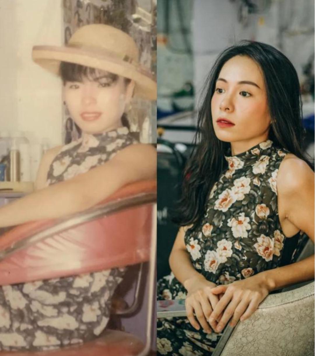 Daughter wears the same clothes as her mother 30 years ago. Netizens