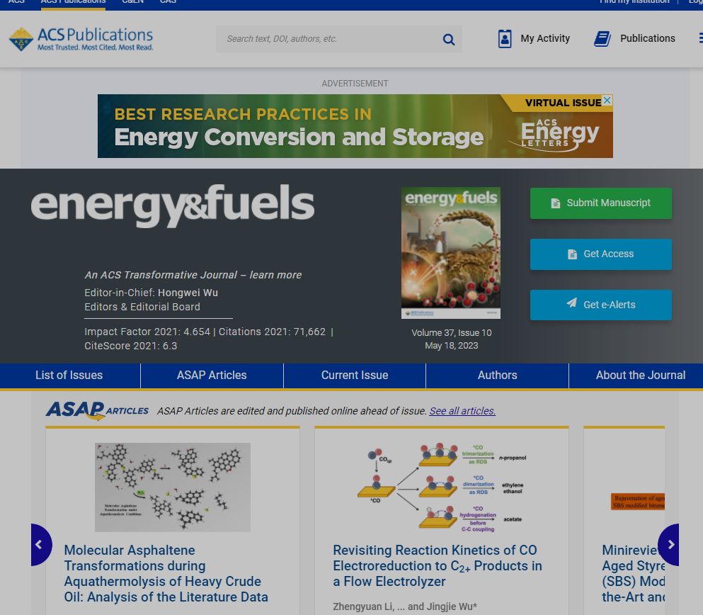 Energy Fuels impact factor, how many districts, is it an early warning journal iNEWS
