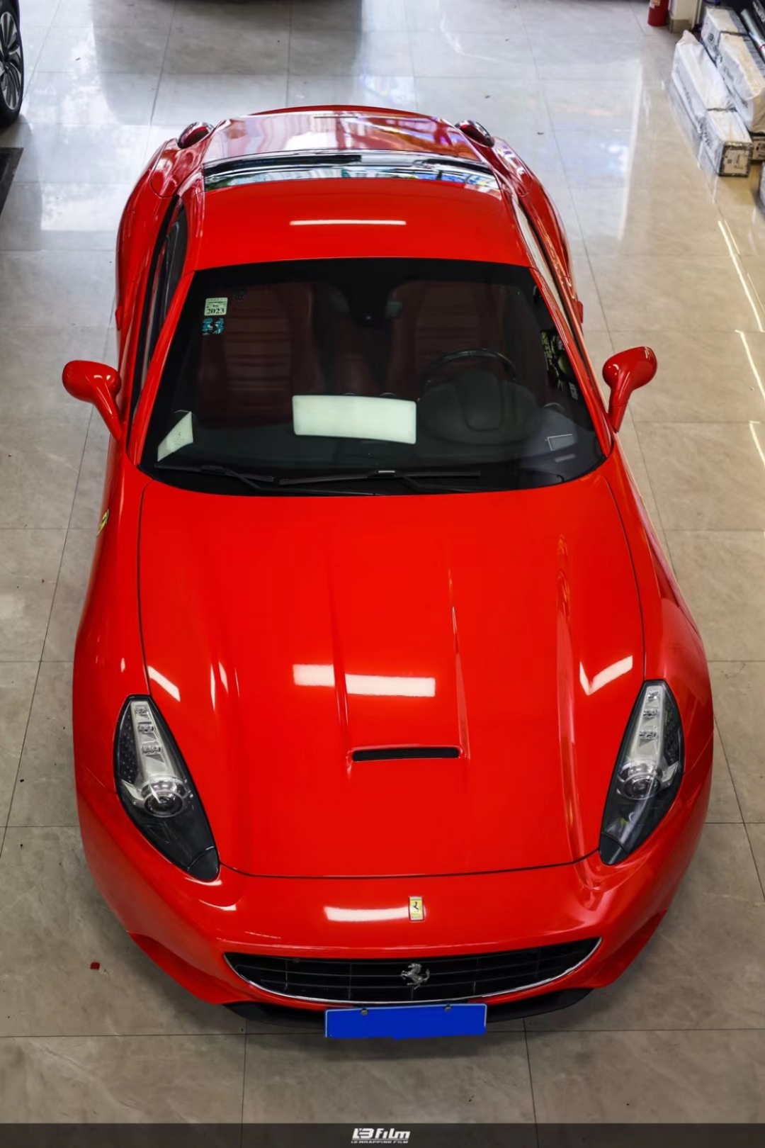 Ferrari California LBFILM color changing film highlights Ferrari red ...