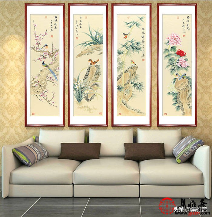 Zhang Hongshan's traditional Chinese painting of plum orchid, bamboo ...