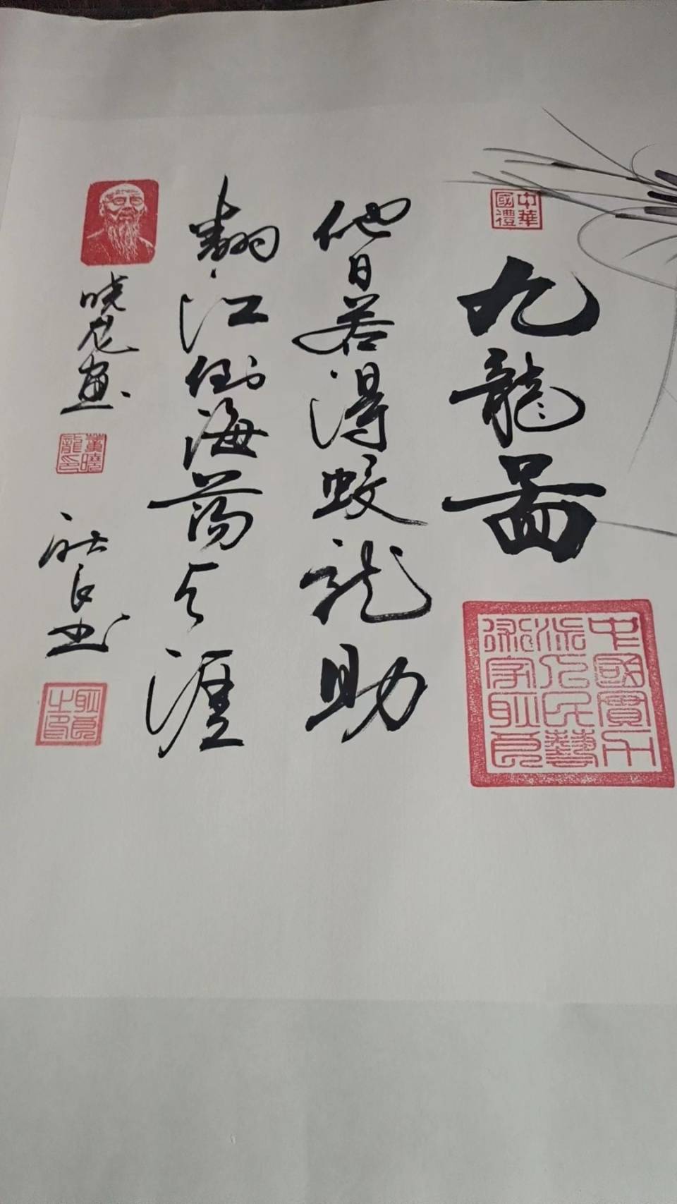 Dong Xiaolong and Geng Liang jointly drew *inscribed* Nine Dragons ...