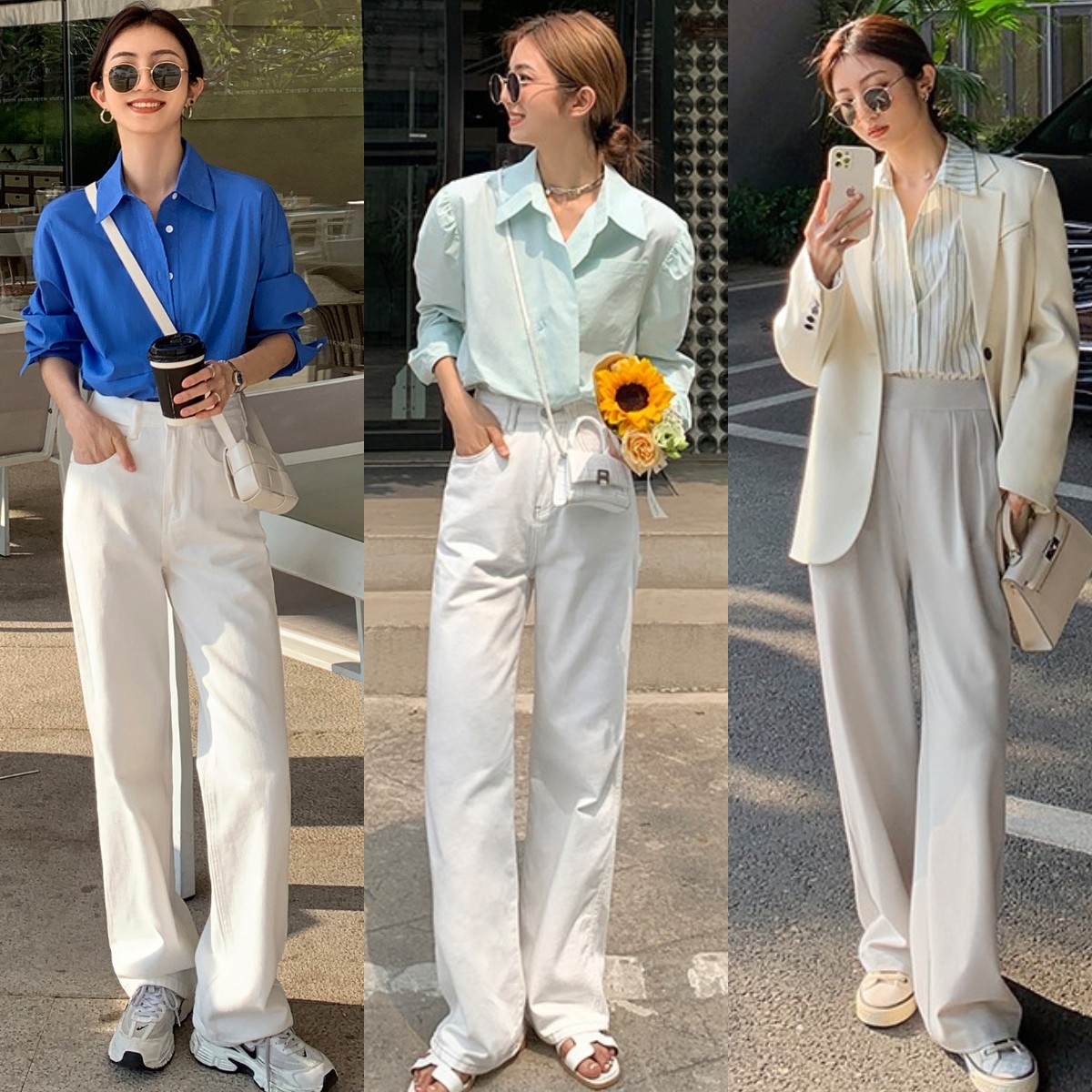 In summer, a more fashionable way to open wide-leg pants: choose the ...