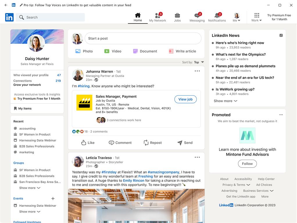 Windows 11 preview version of LinkedIn app available on Microsoft Store ...