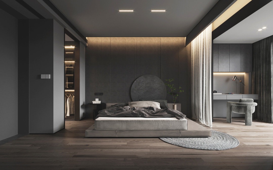 The bedroom is too small to fit the bedside table. 4 designs are