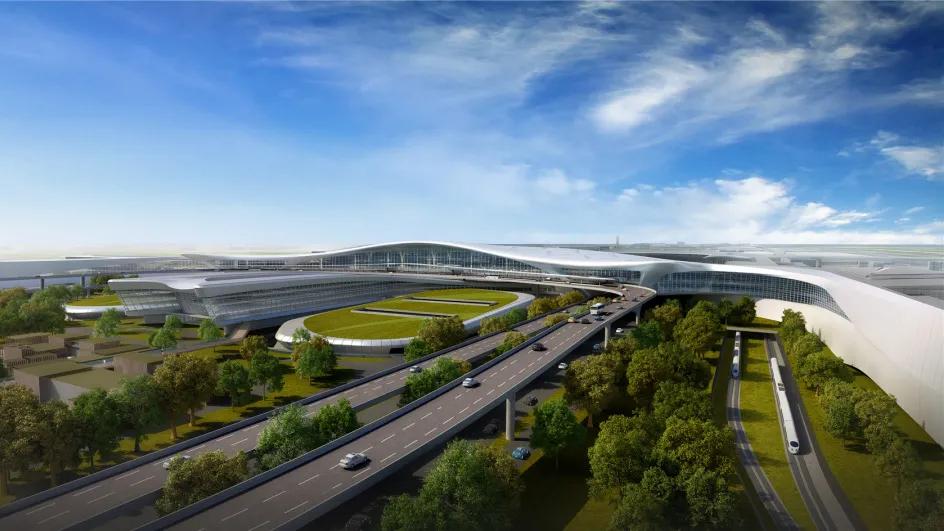 The fourth phase of expansion of Shanghai Pudong International Airport ...