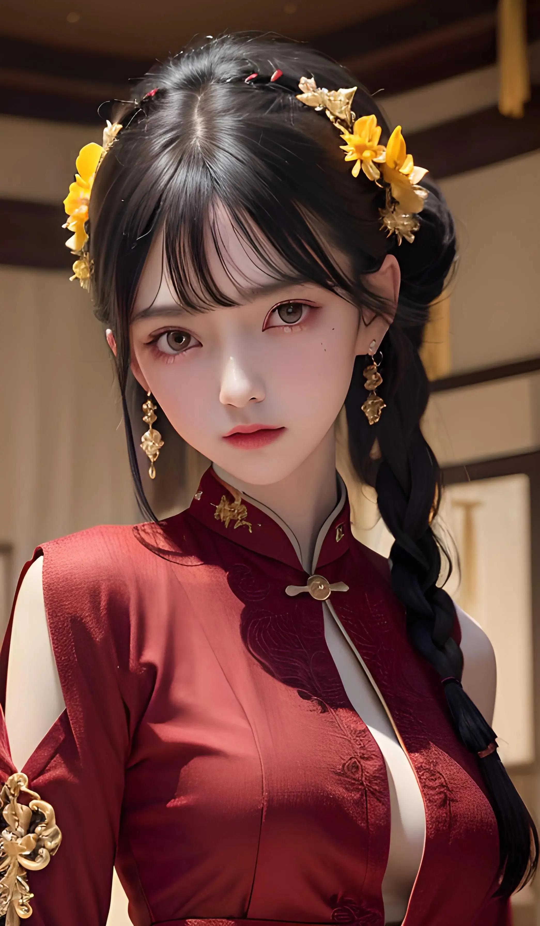 AI painting - Chinese style red Hanfu - iNEWS