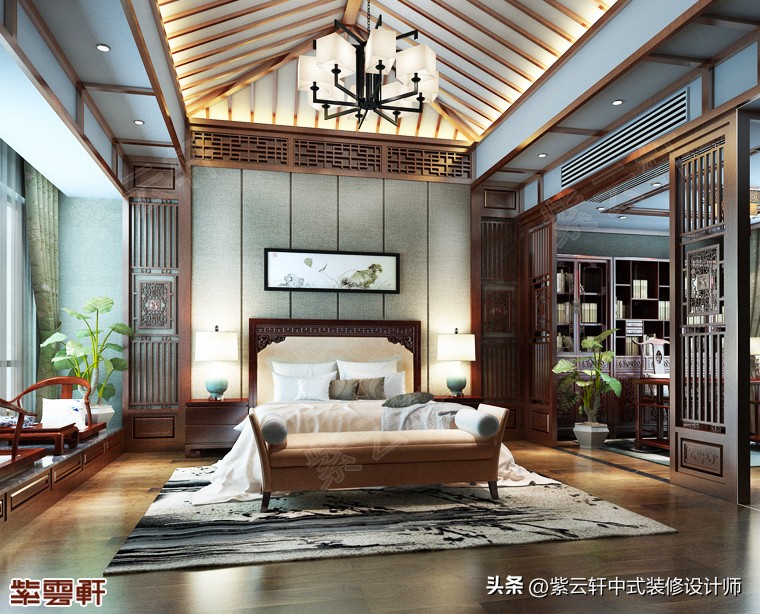 Neo-classical Chinese-style decoration villa Chinese-style design has ...