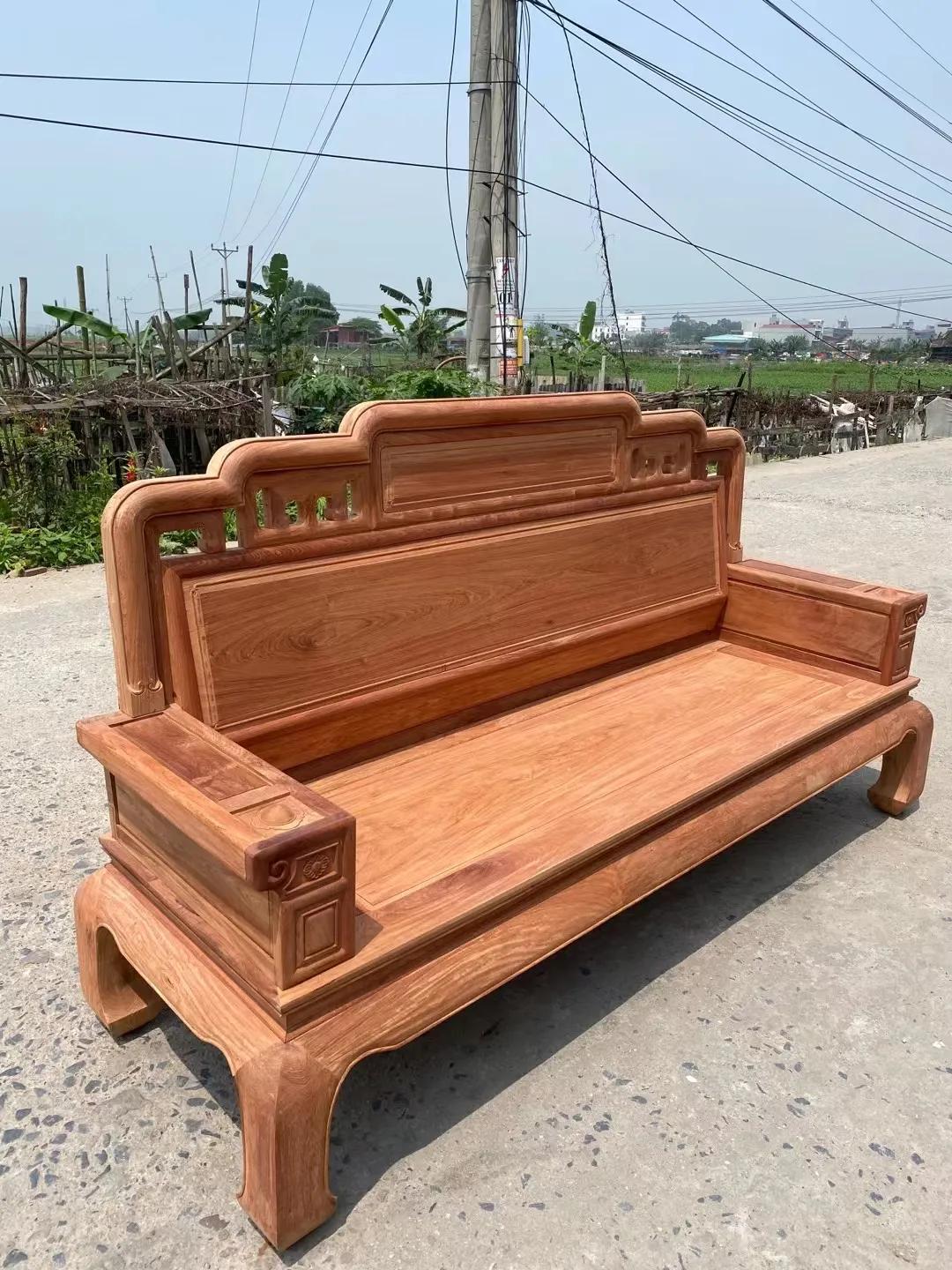 Myanmar rose pear national color Tianxiang sofa set of six, seat board