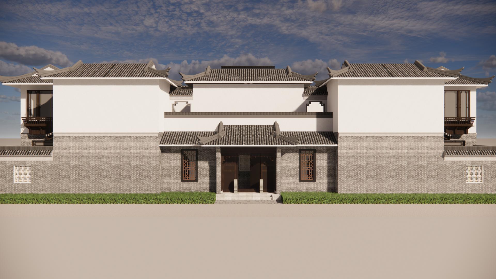 The rural compound built by the three brothers, the layout of the four ...