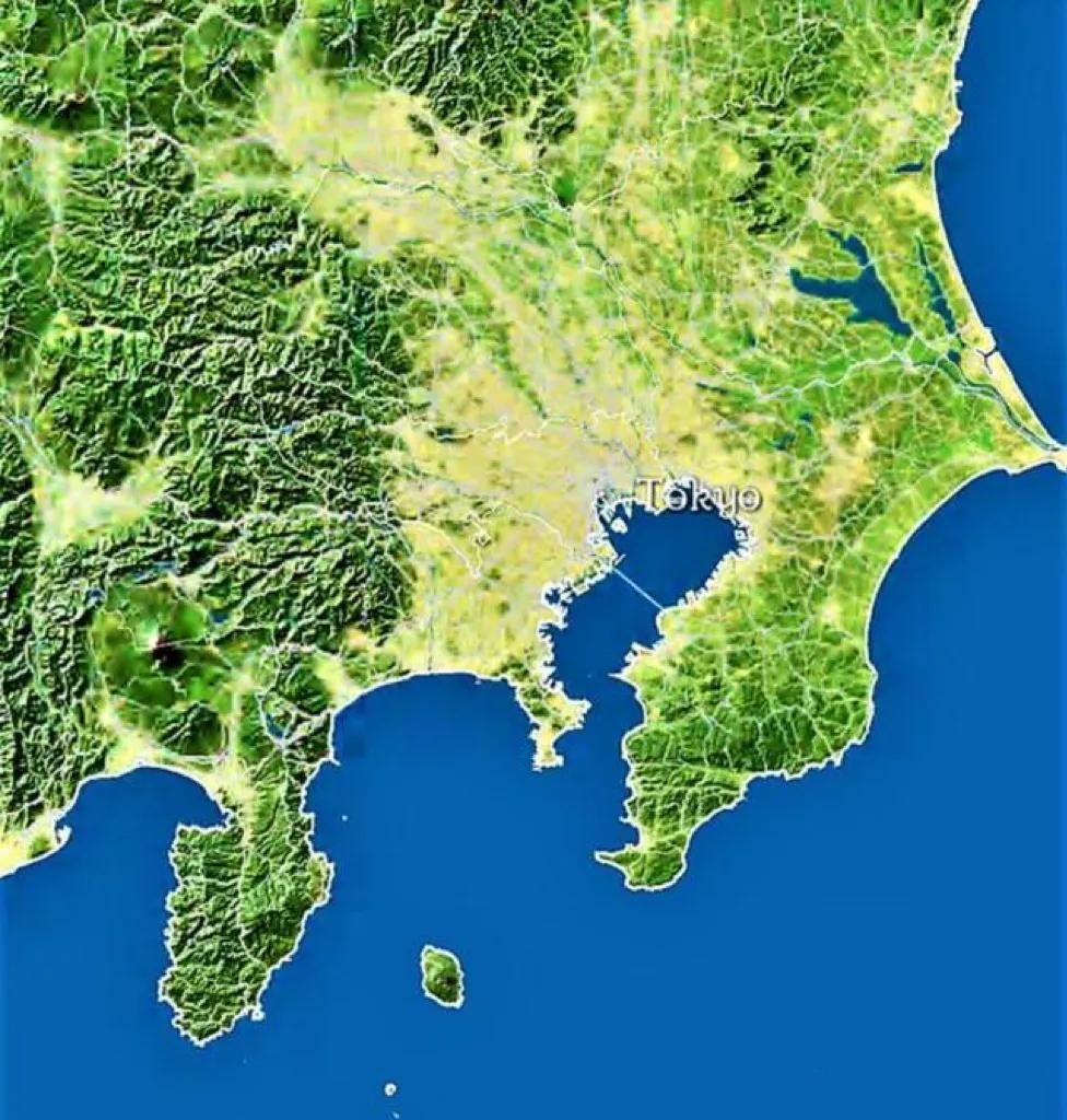Three-dimensional topographic map of Yokosuka, Japan - iNEWS