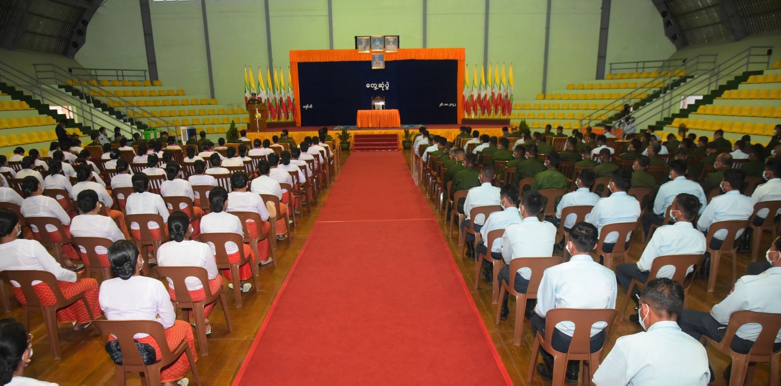 Garrisoned Deputy Commander-in-Chief of the Myanmar Army Soe Win delivered a ...