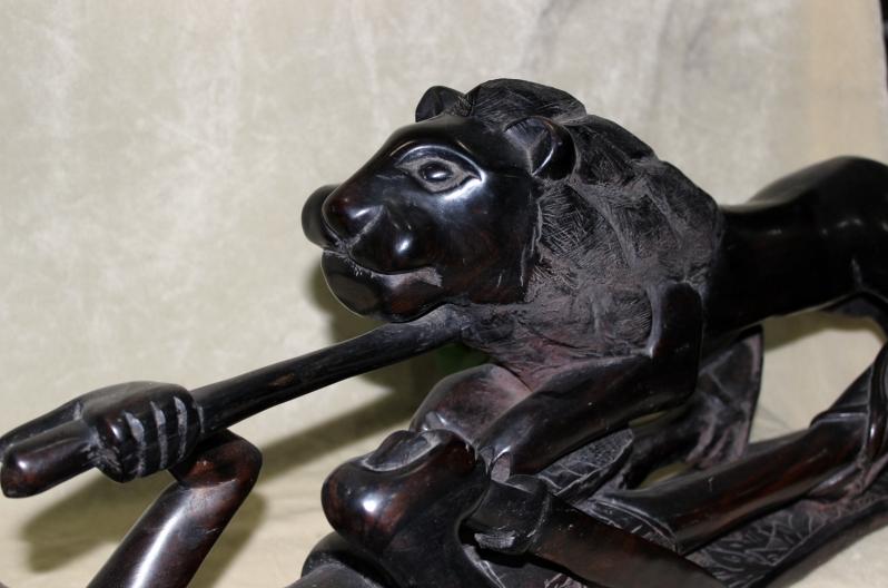 Art on wood, Tanzania carved from ebony wood, showing its unique beauty