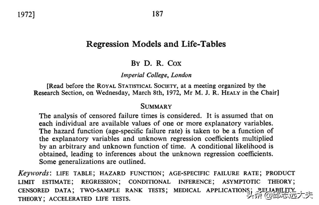 British statistician David Cox has passed away, and his Cox regression has  influenced a full 50 years - iNEWS