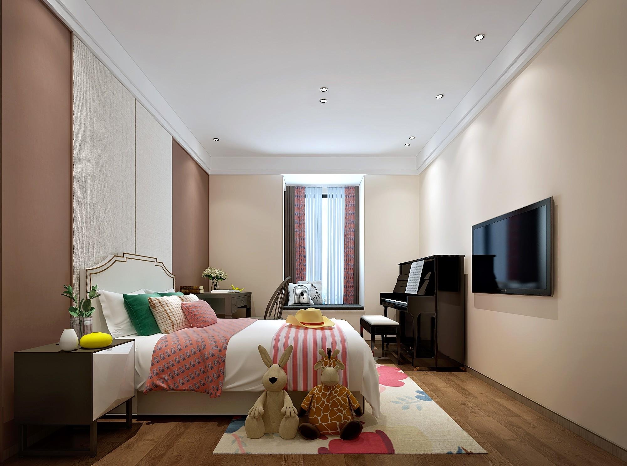 108 flat modern style threebedroom, bedroom silver gray background