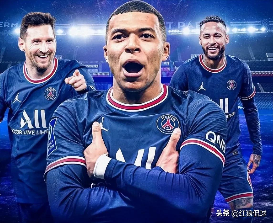 Messi has one pass and one shot, Neymar has two goals, and Mbappe wears