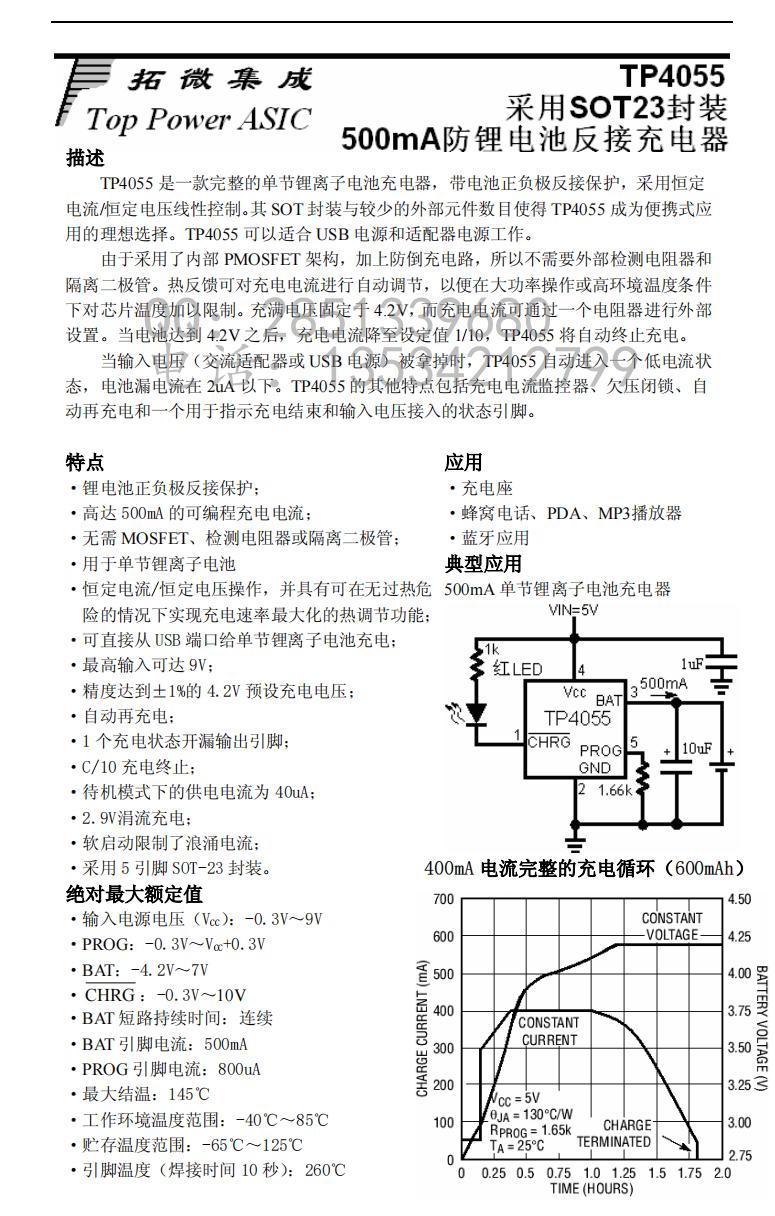 TP4055 500mA Linear Li-Ion Battery Charger - iNEWS