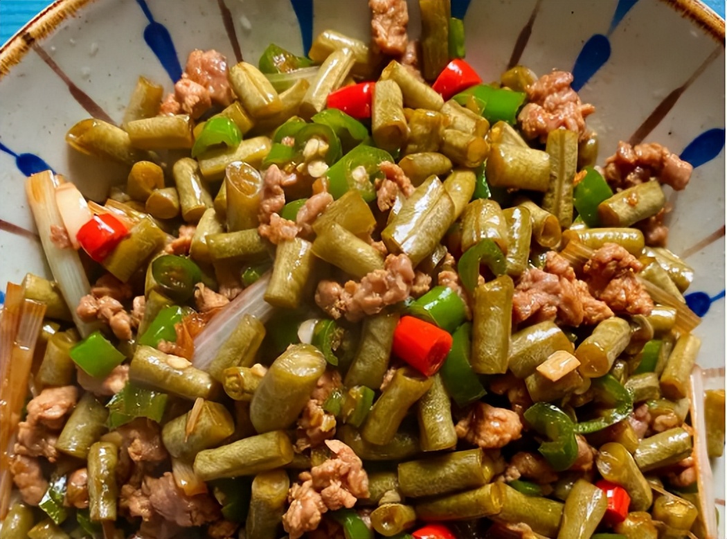 Stirfried Minced Pork with Capers and Beans A classic delicacy with
