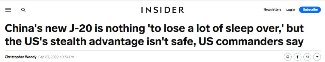 美軍上將貶低殲-20「不會讓我睡不著覺」，遭同行發「打臉」警告