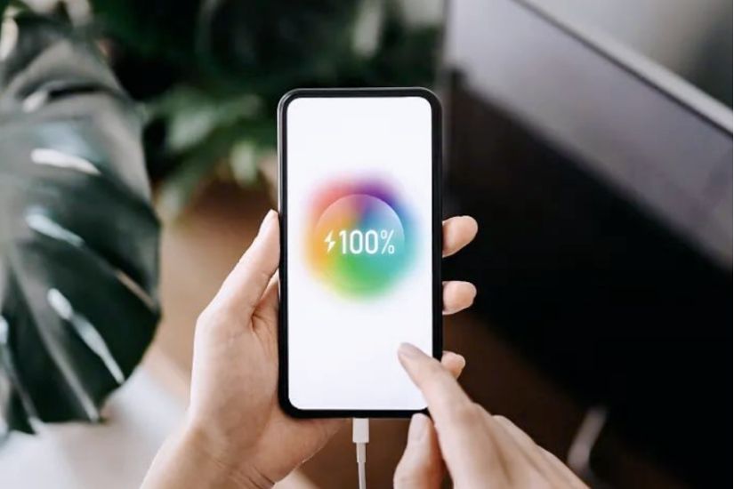 Charge the phone to 100 and then unplug it? It turns out we were doing