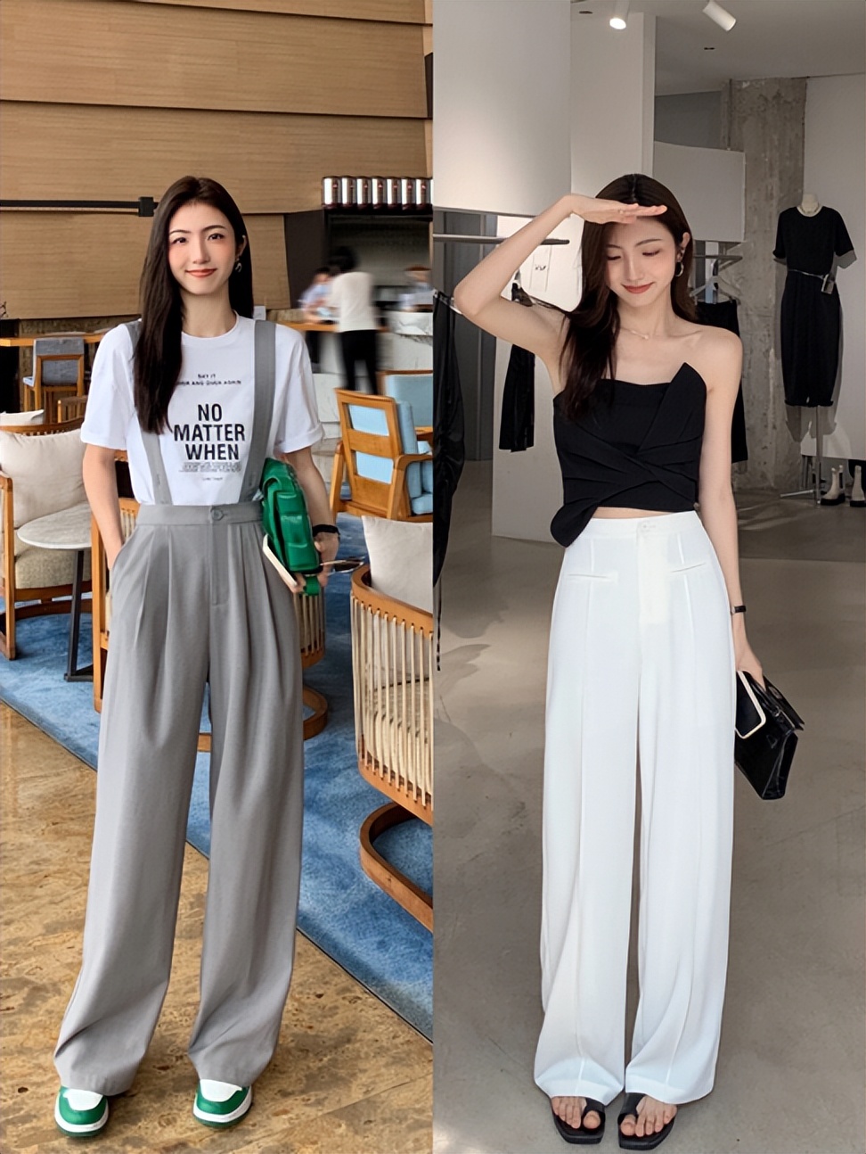 "Wideleg pants" should be worn like this in summer!Fashionable and