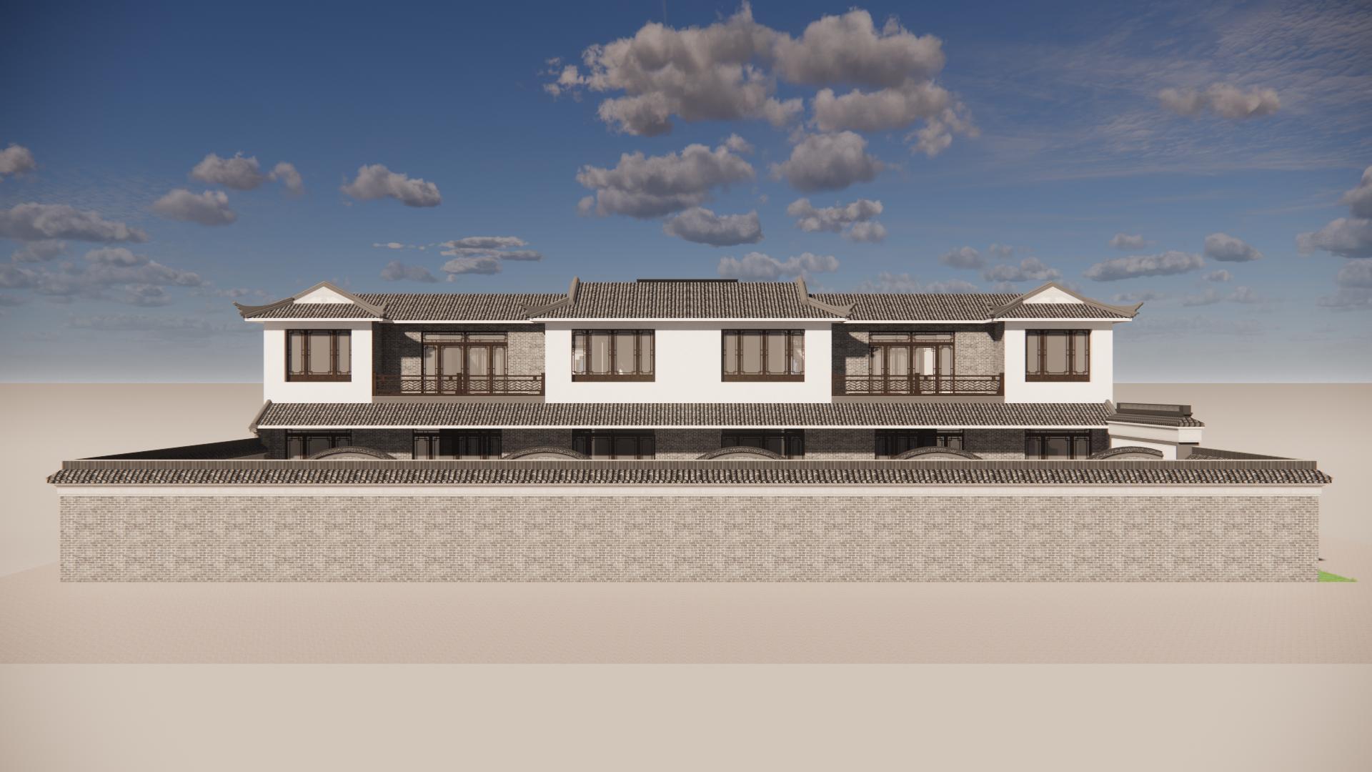 The rural compound built by the three brothers, the layout of the four ...