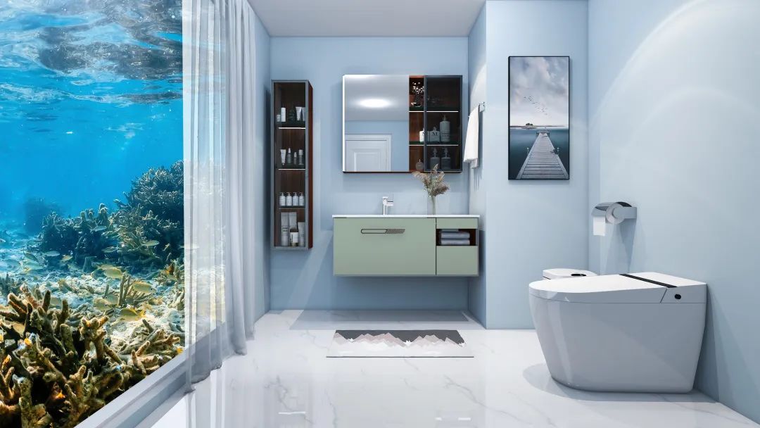 Gobo full bathroom suite puts a cool dress on the bathroom, saying