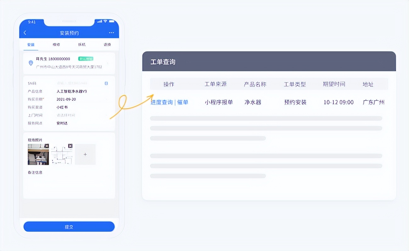 How does the water purifier aftersales service system intelligently grade and remind users to