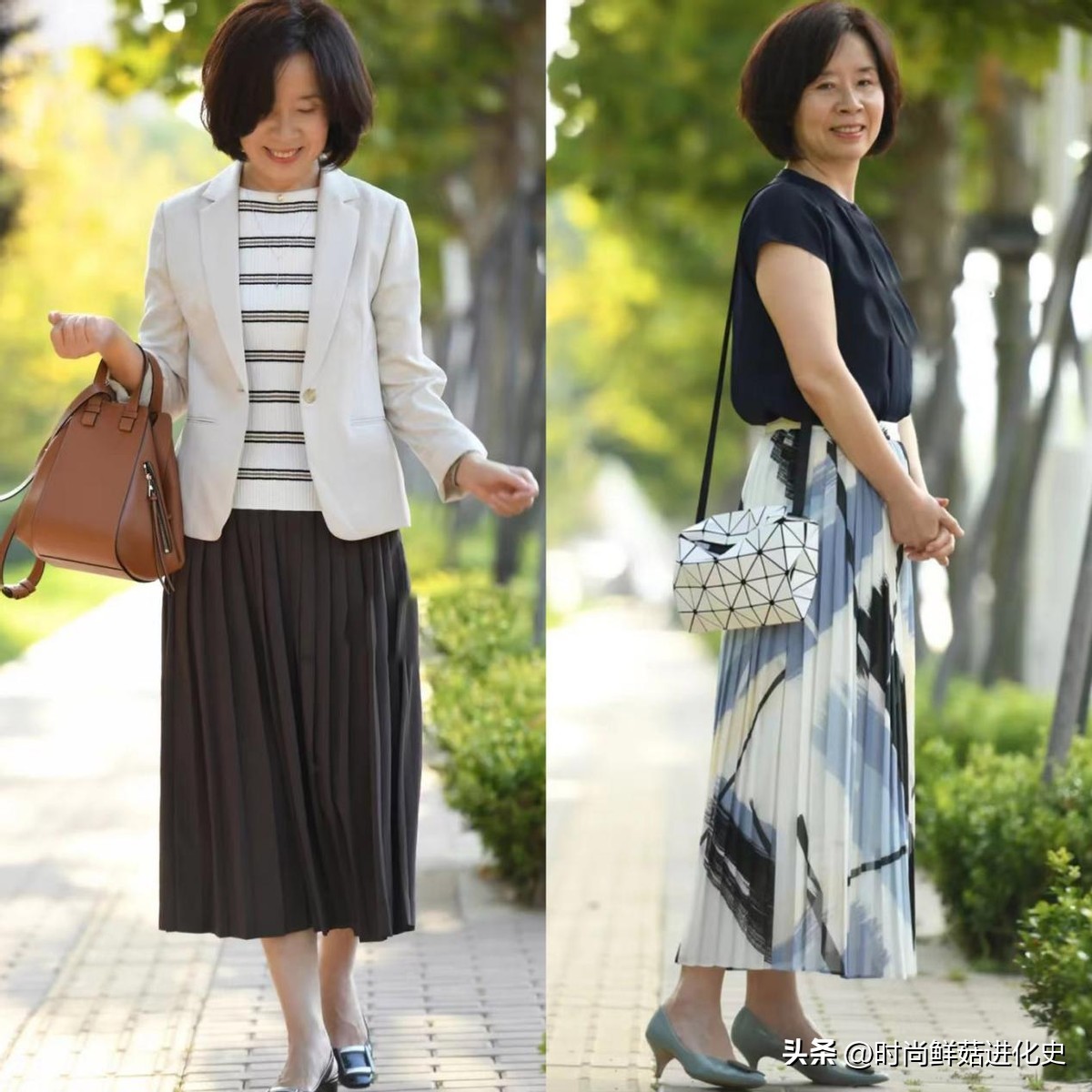 50、60歲的女人，今夏穿這「5種小衫+裙子」！不露大腿時髦更年輕