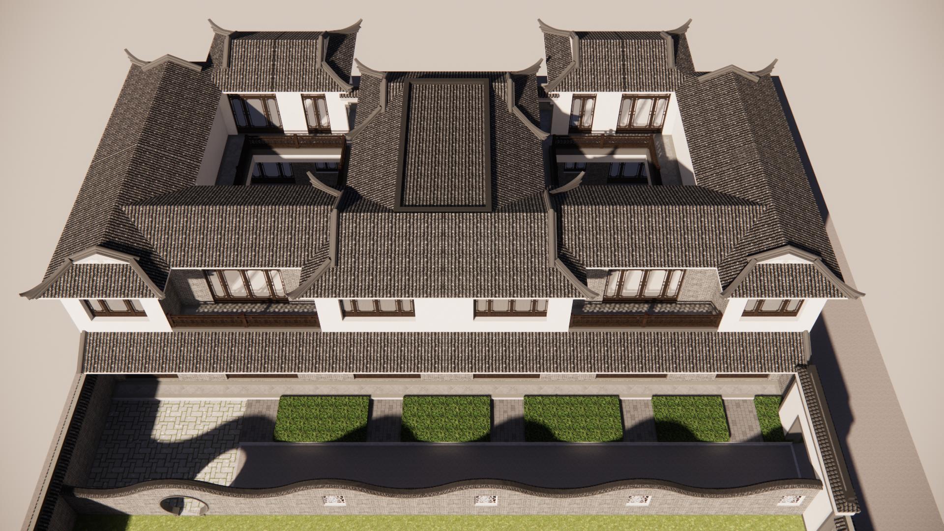 The rural compound built by the three brothers, the layout of the four ...