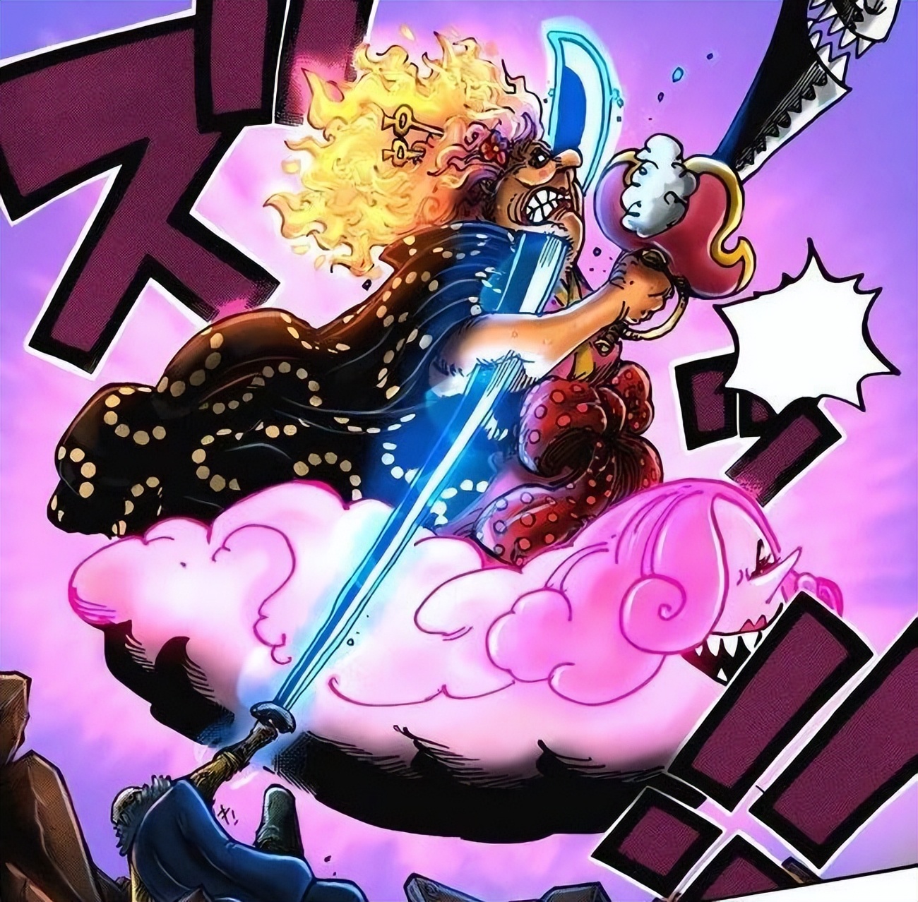 One Piece Chapter 1048, Kaido transforms into "Flame Dragon King" and