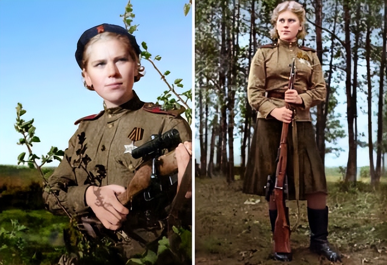 На фото девушка в форме защищает Родину На фото девушка в форме защищает Родину