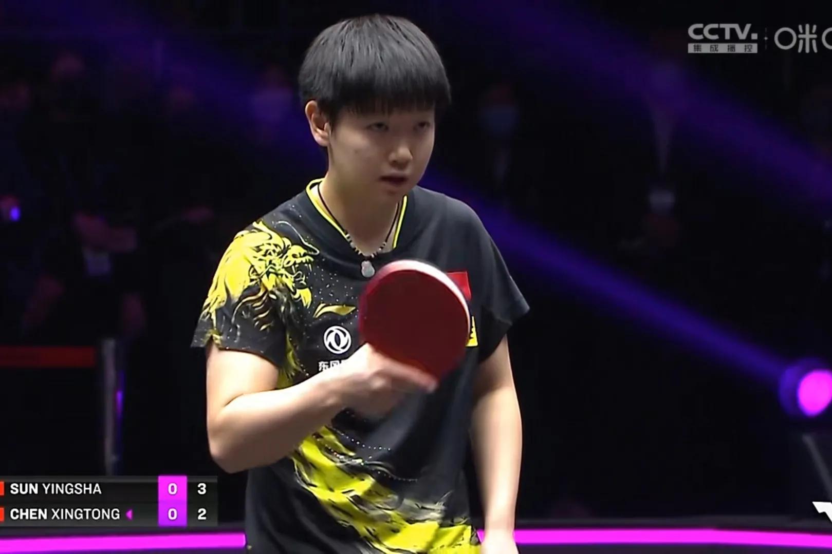 The women's table tennis champion is ranked No. 1 in the world, Sun