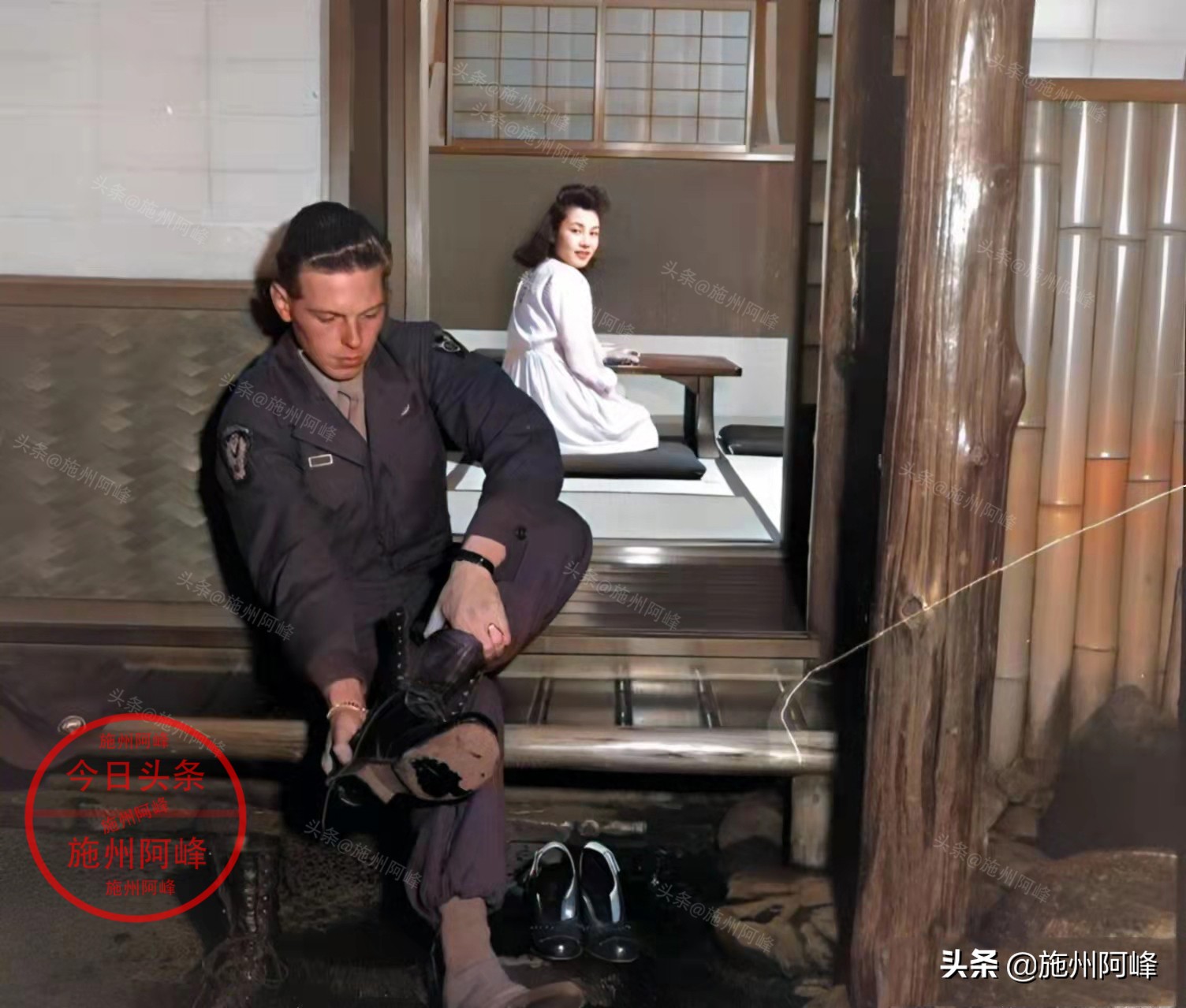 老照片：日本投降後士兵在街頭乞討，日本慰安婦為美軍服務