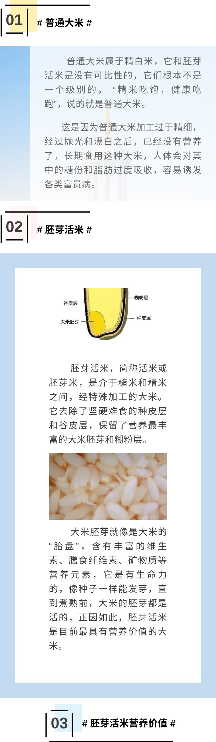 What are the advantages of germ live rice compared with ordinary rice