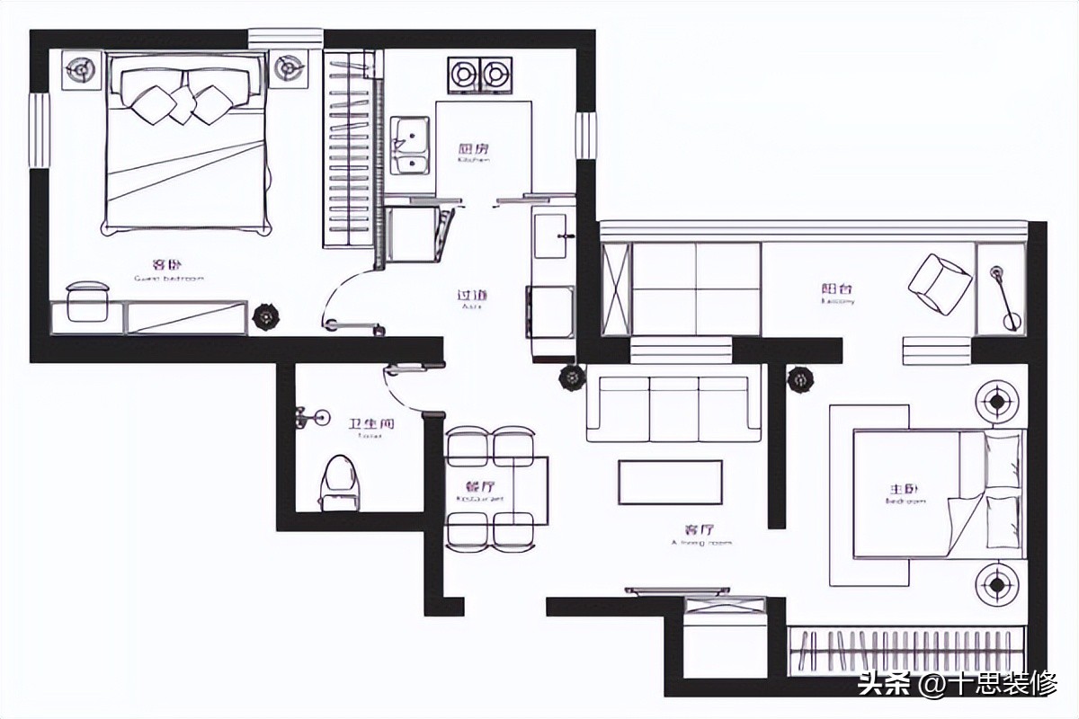How much is a twobedroom decoration?The twobedroom is decorated like